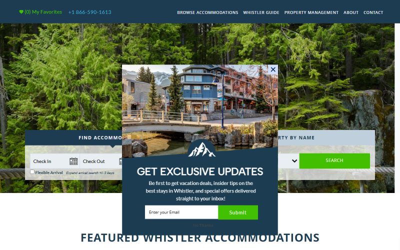 Blackcomb Peaks Accommodations website