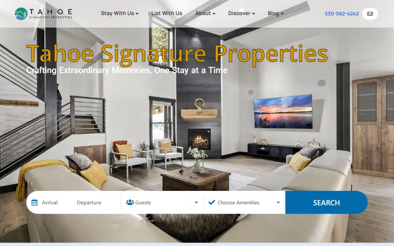 Tahoe Signature Properties website